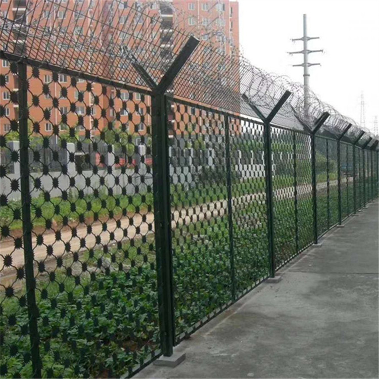 监狱钢网墙--梅花刺隔离网案例展示 - 安平县艾瑞金属丝网有限公司图片3